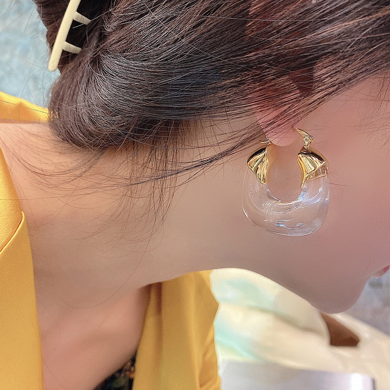 Iconic Clear Hoop Earrings - Image 3