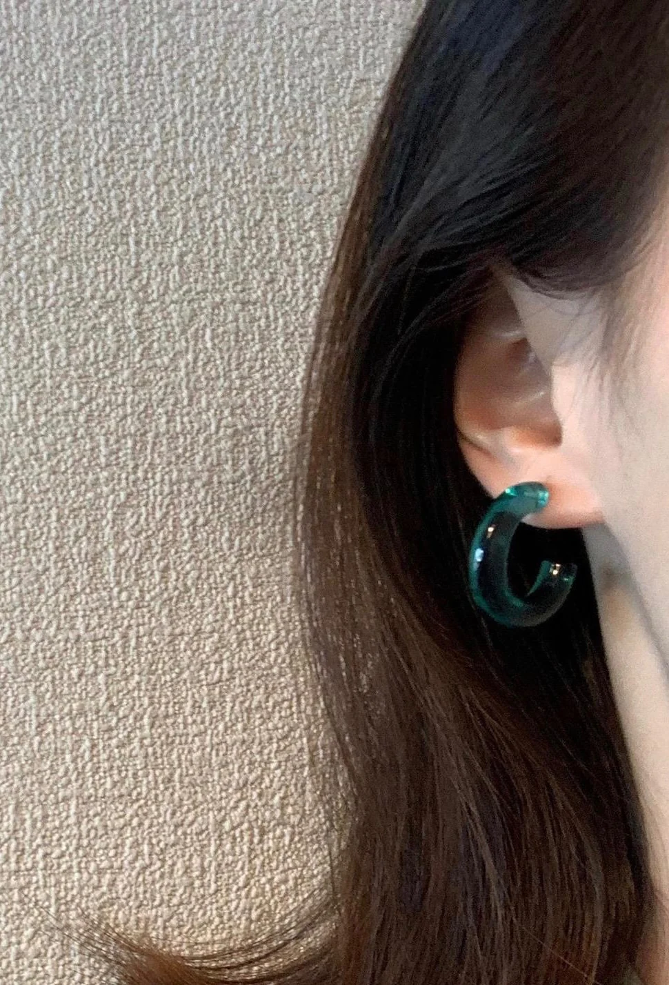 Indigo Tinted Hoop Earrings - Image 2