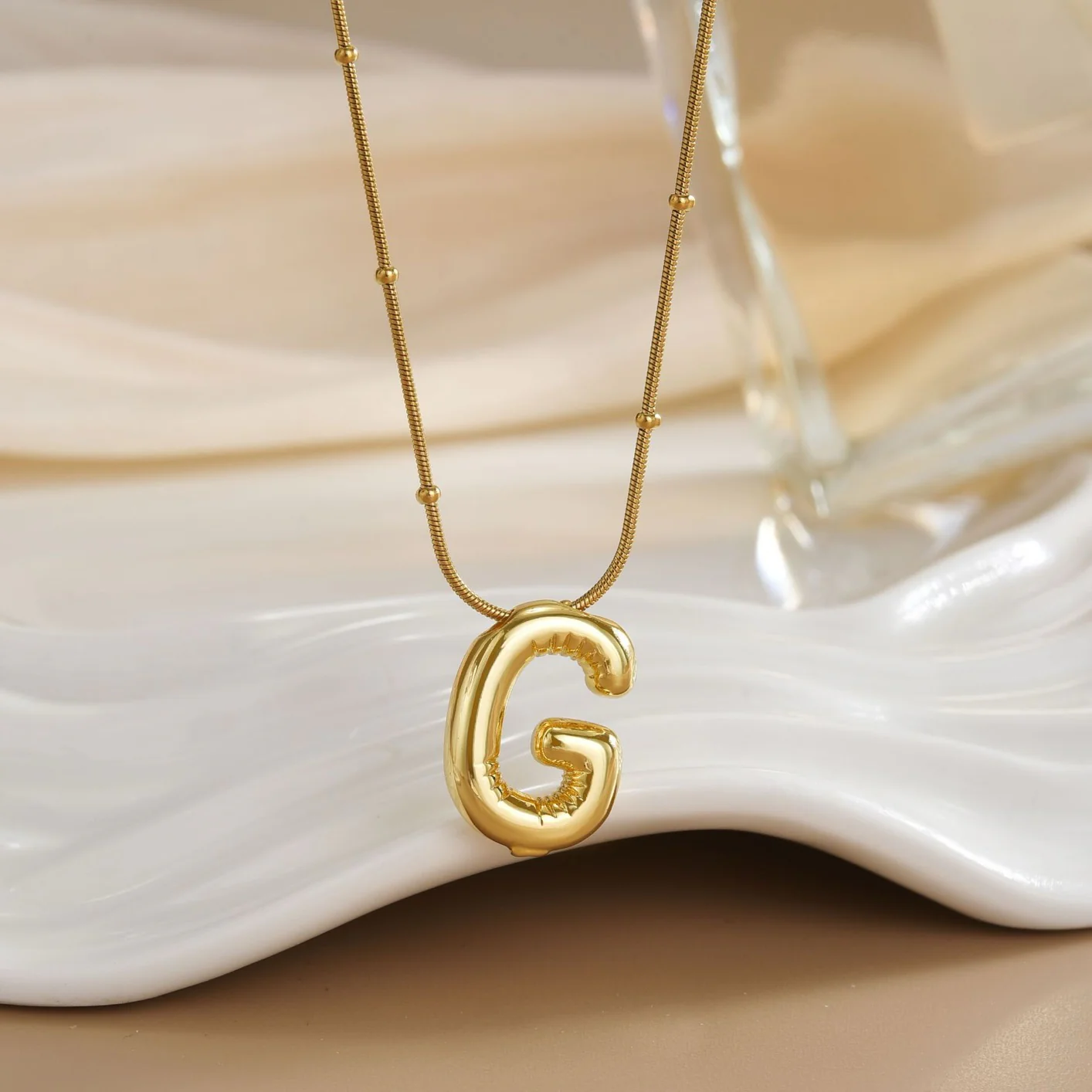 Initial Letter Gold Necklace - Image 11