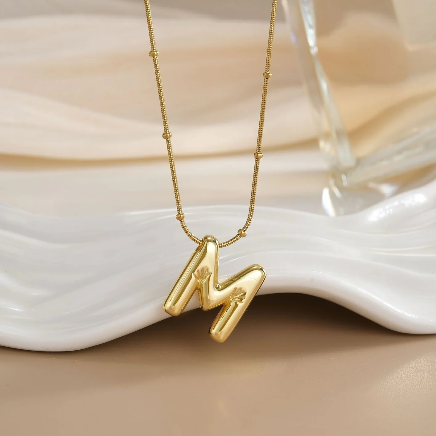 Initial Letter Gold Necklace - Image 4