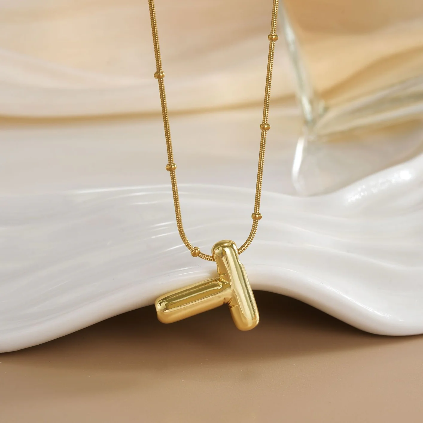 Initial Letter Gold Necklace - Image 5