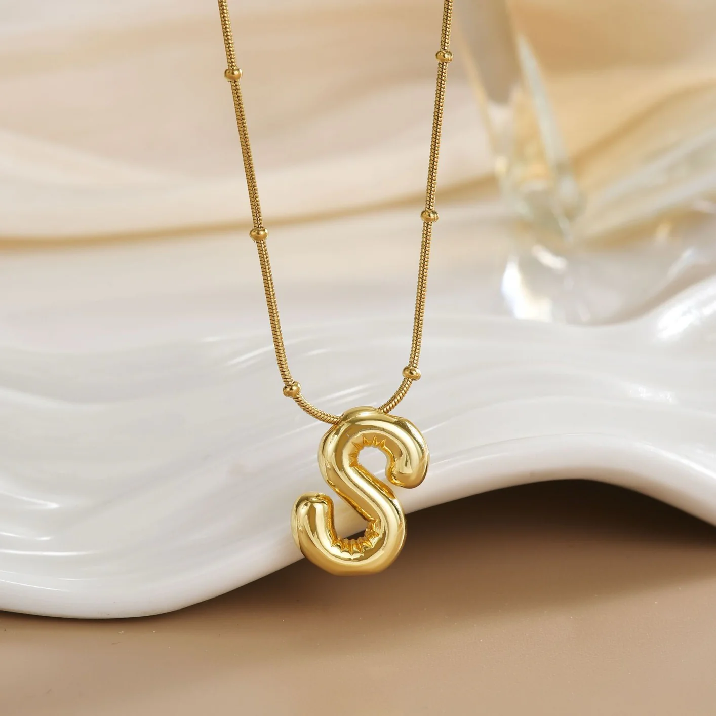 Initial Letter Gold Necklace - Image 6