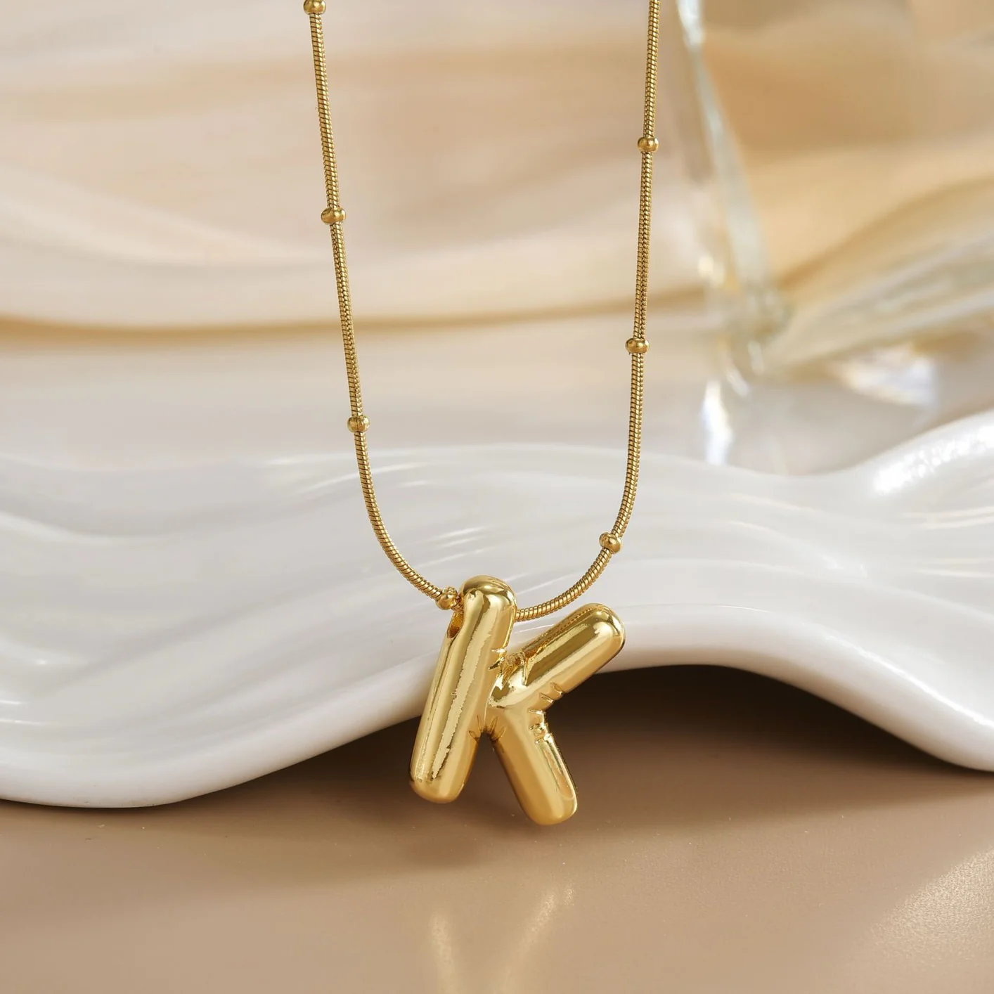 Initial Letter Gold Necklace - Image 7