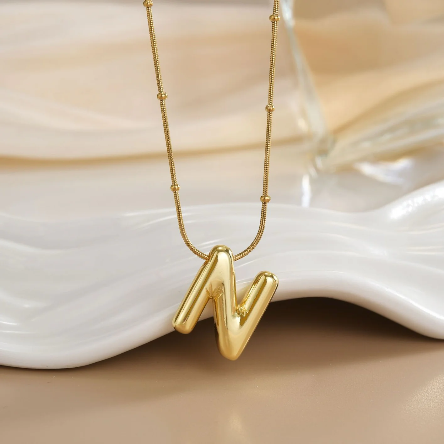 Initial Letter Gold Necklace - Image 8