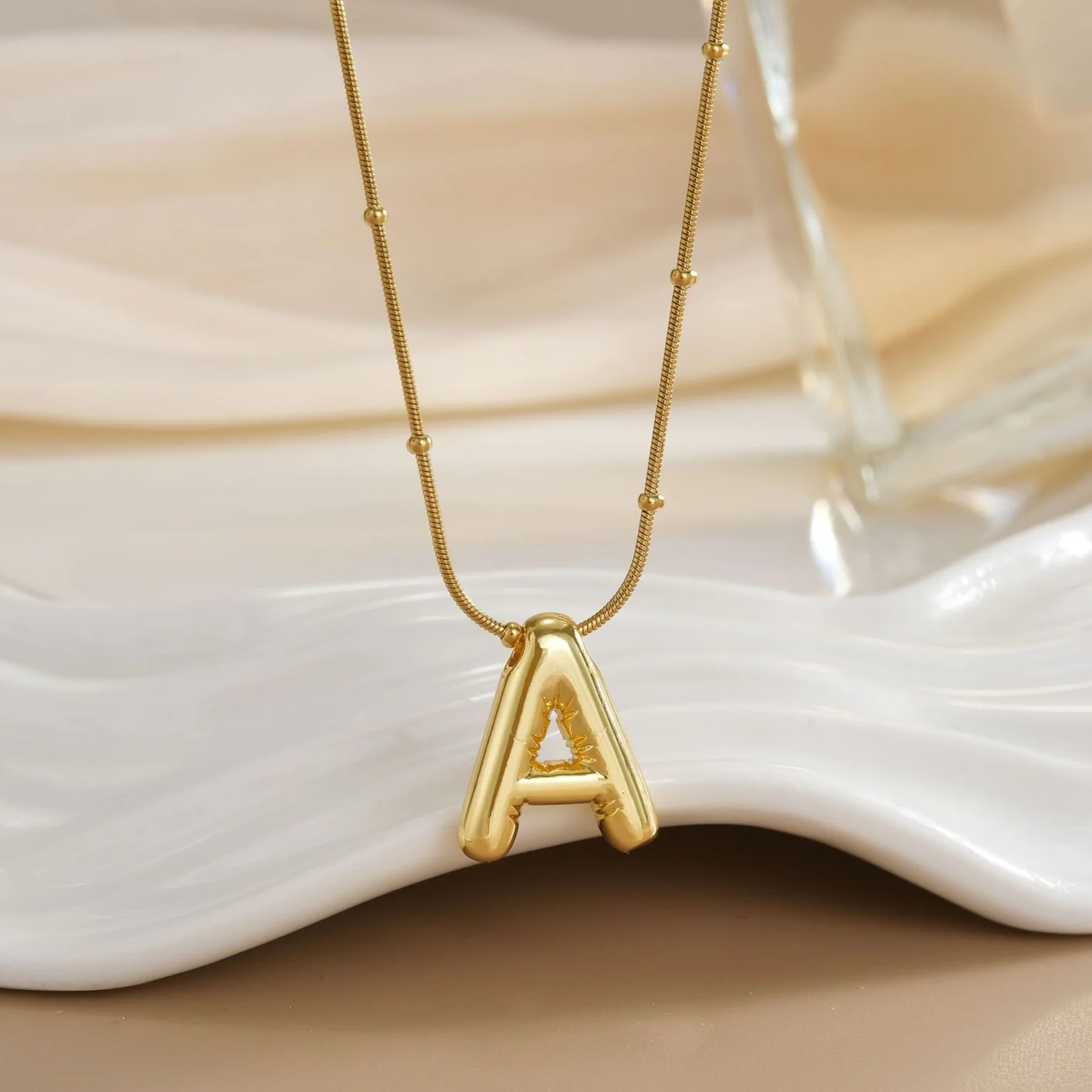 Initial Letter Gold Necklace - Image 9