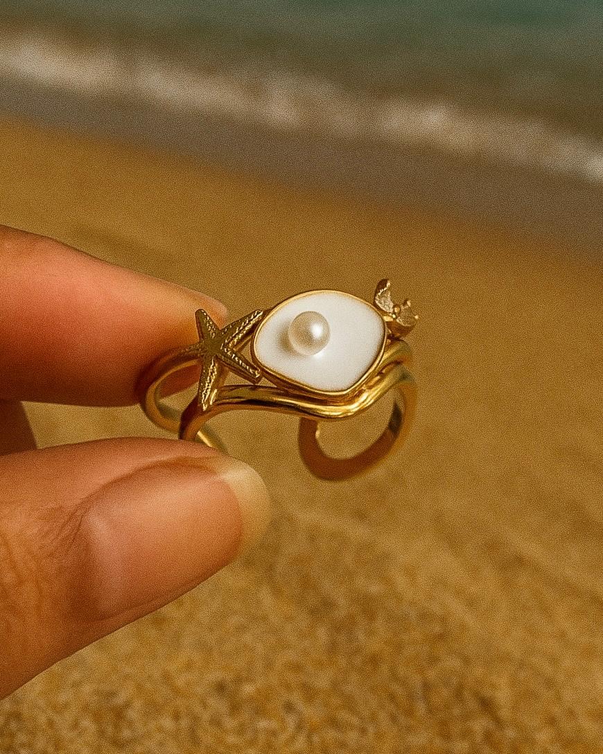 Isla Glint Pearl Ring - Image 2