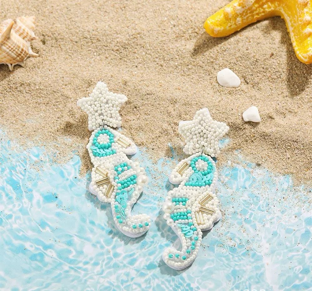 Ivory Coastline Seahorse Earrings - Image 2