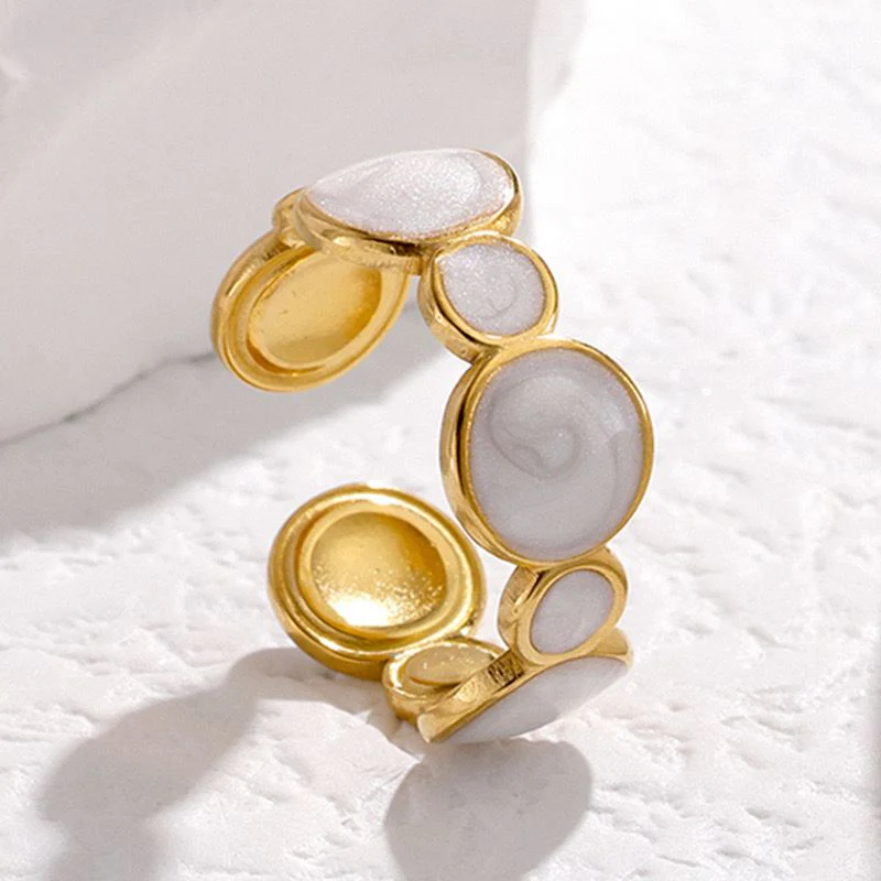 Ivory Halo Gold Ring - Image 3