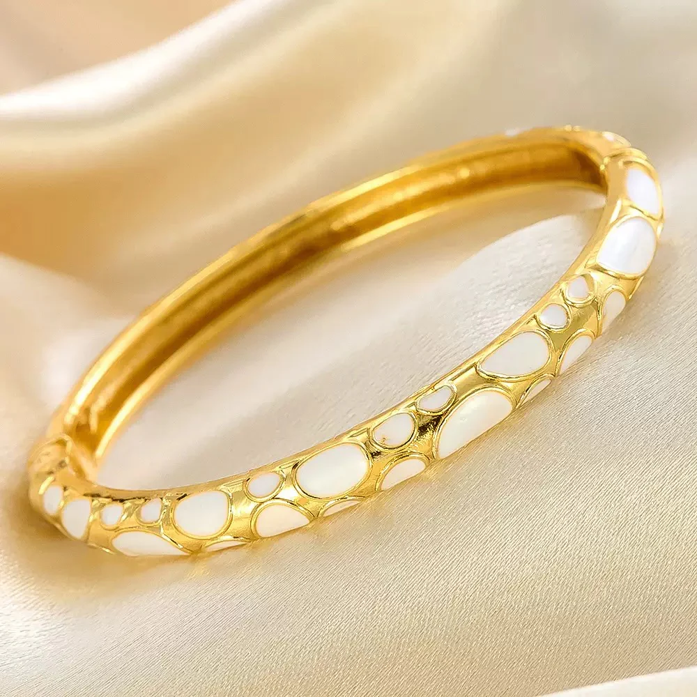 Ivory Whimsy Enamel Bangle
