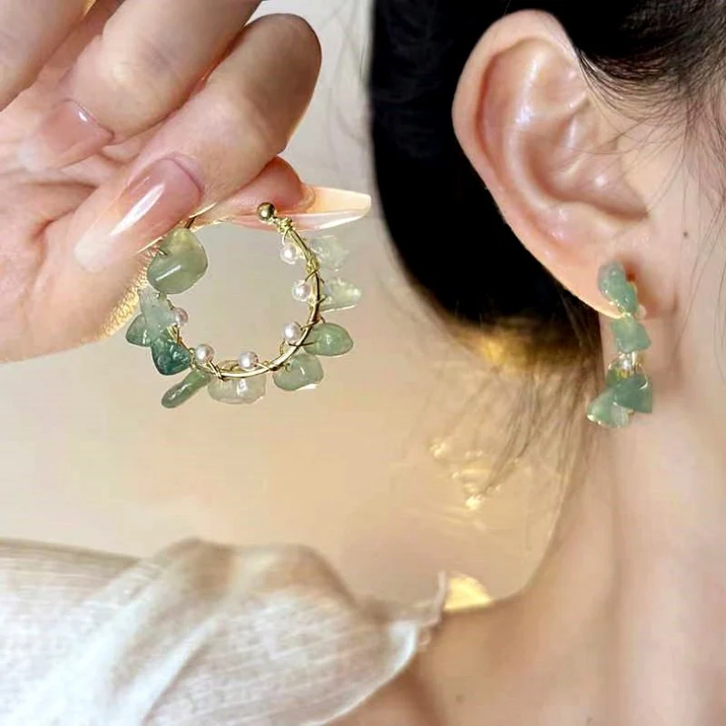 Jaded Matcha Pearl Earrings - Image 2