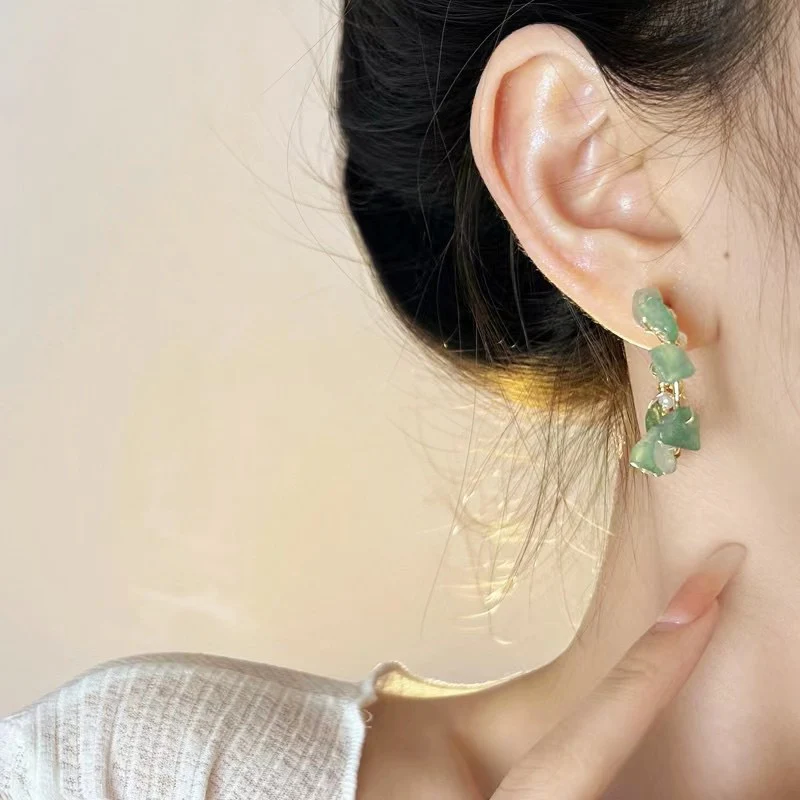 Jaded Matcha Pearl Earrings - Image 3