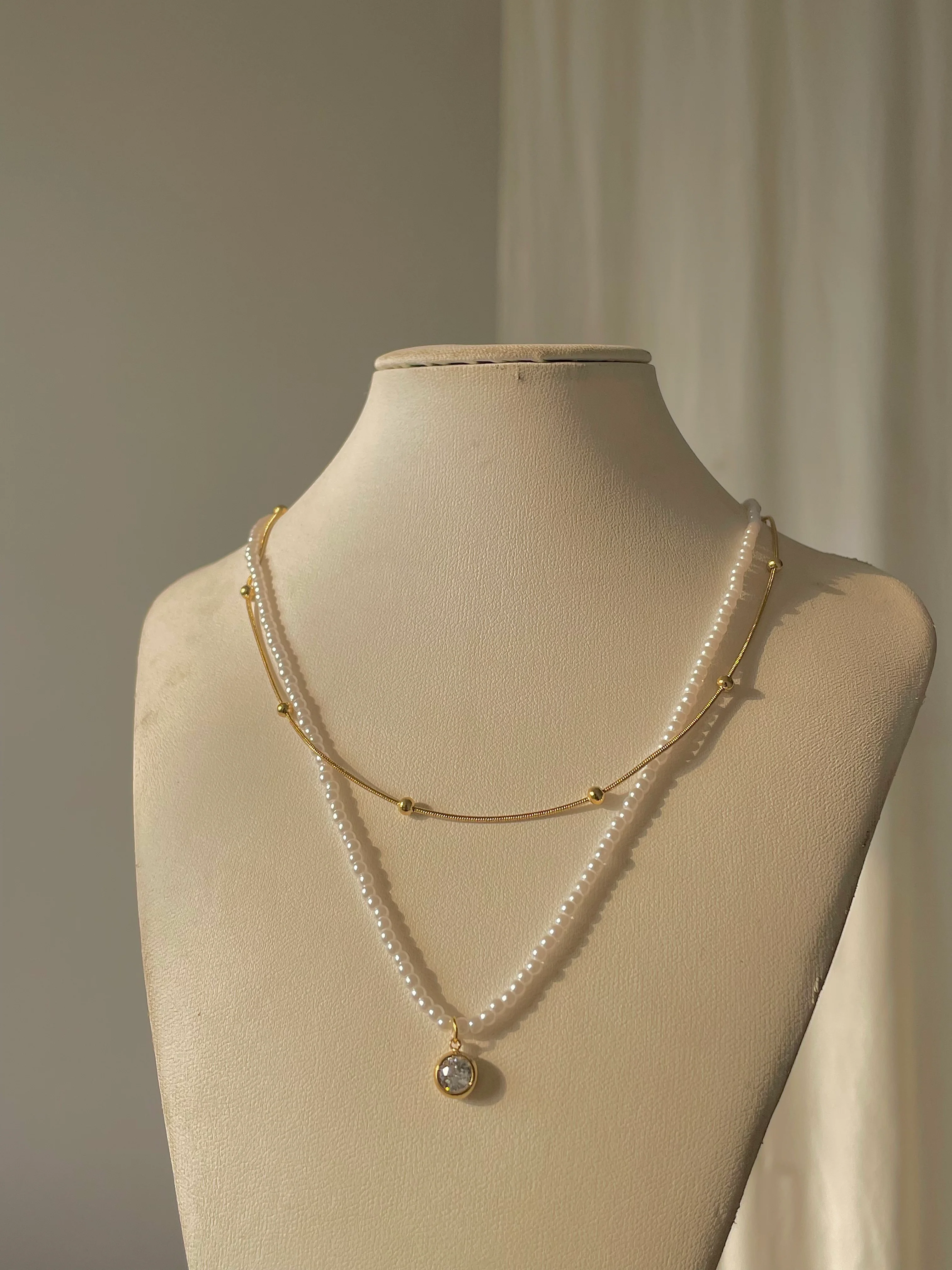 Jasmine Pearl Necklace [18k gold plated] - Image 4