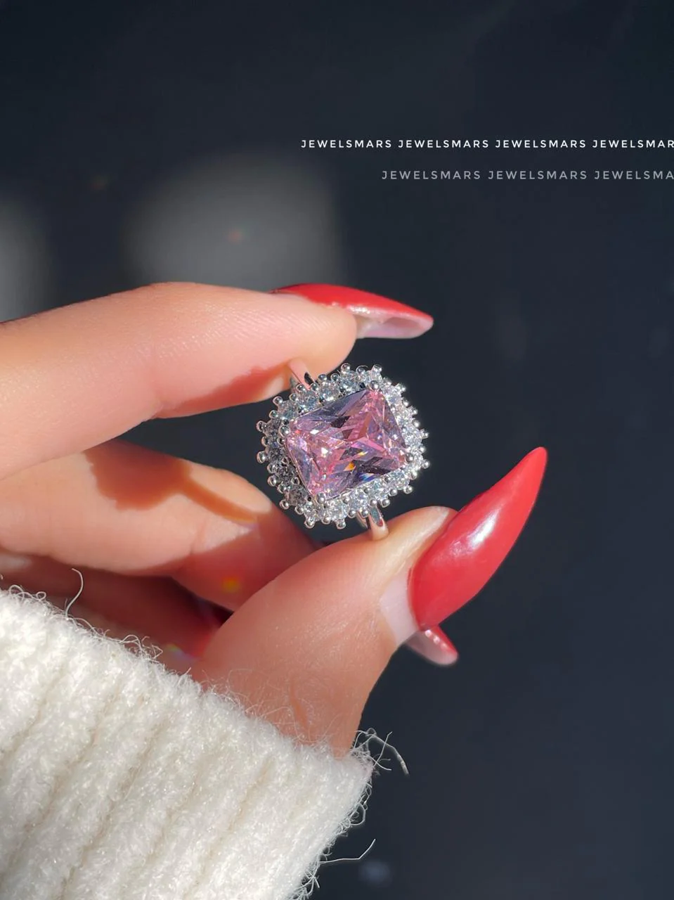 Jasmine Pink Solitaire Ring