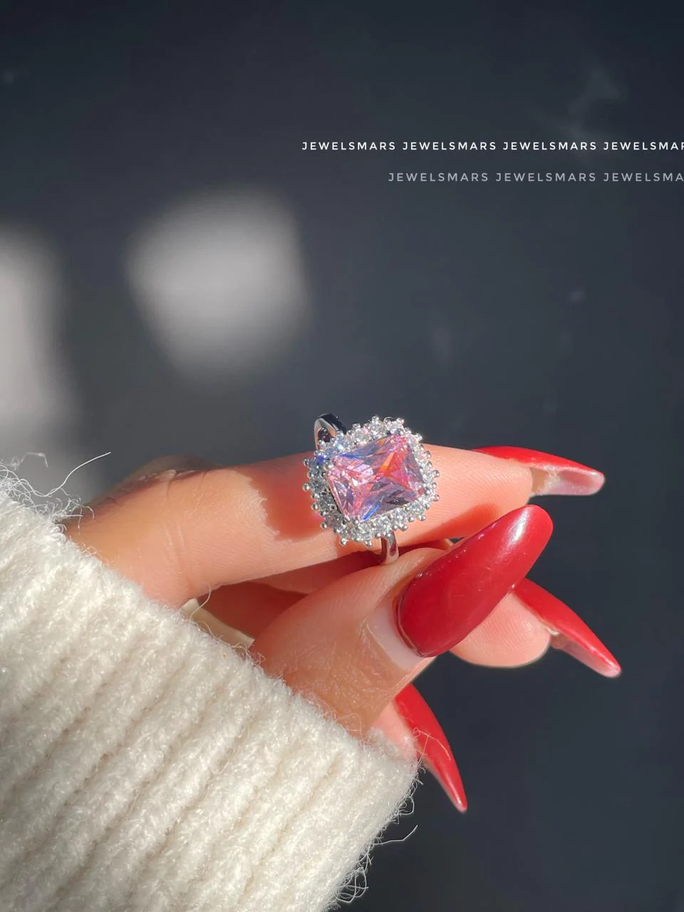 Jasmine Pink Solitaire Ring - Image 2