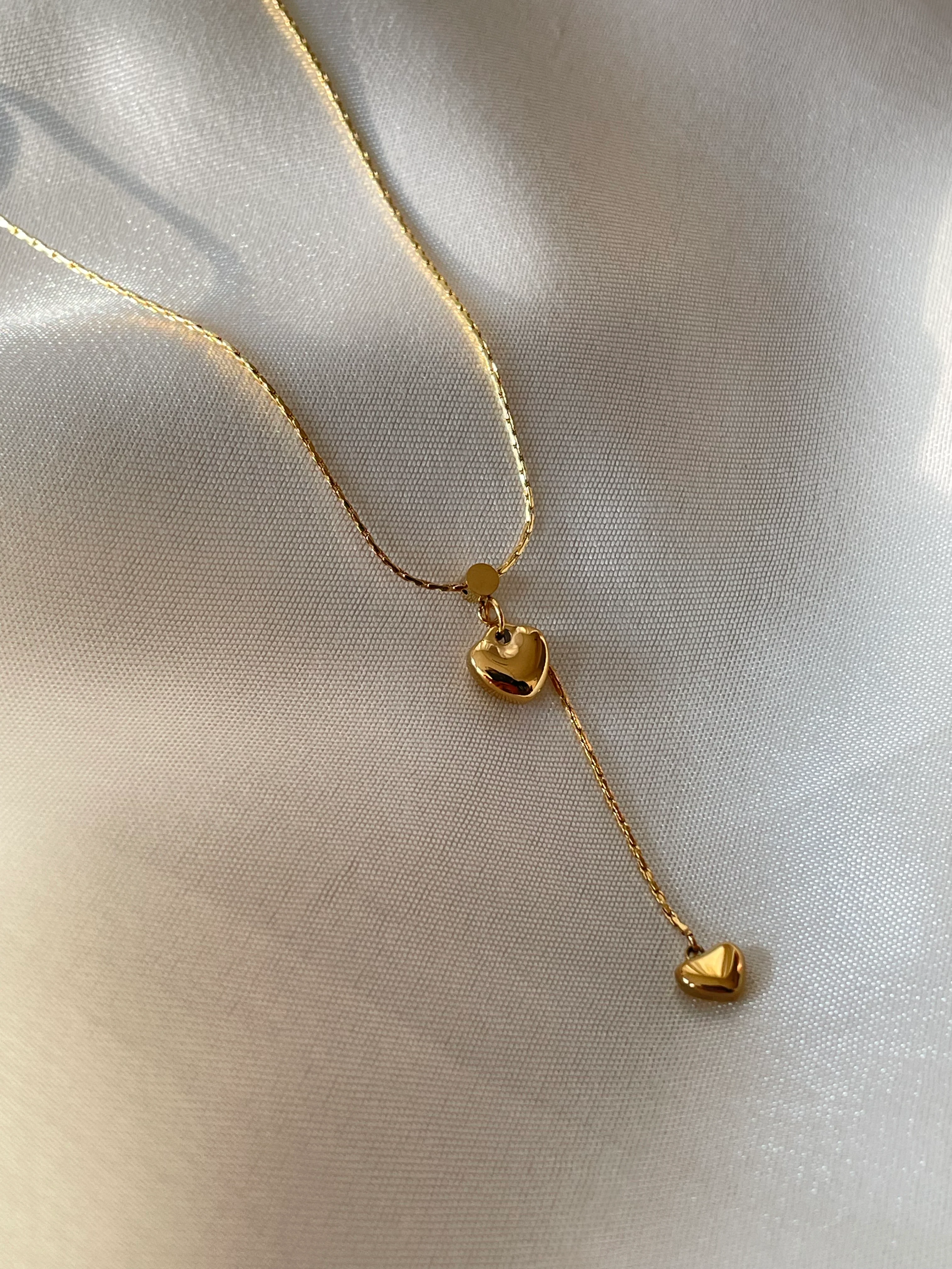 Jude Heart Drop Necklace [18k gold plated] - Image 2