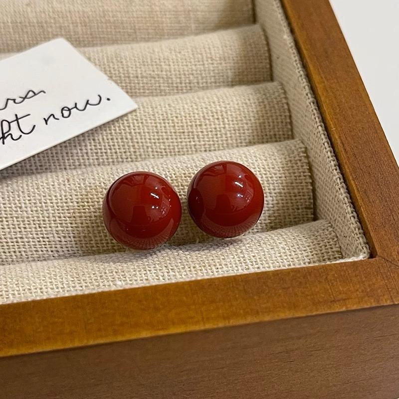 Jude Statement Earrings- Cherry red - Image 2