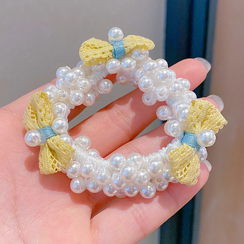 Korean Cute Pearly Bow Hairties - Image 2