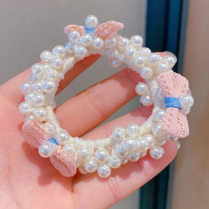 Korean Cute Pearly Bow Hairties - Image 3