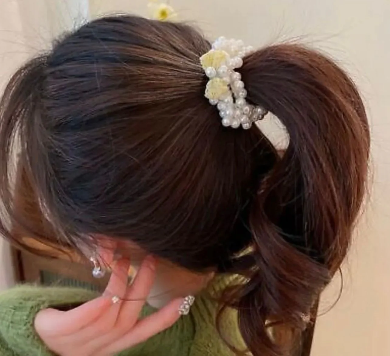 Korean Cute Pearly Bow Hairties - Image 4