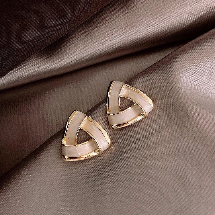 Korean Hollow Geometric Statement Earrings - Image 4