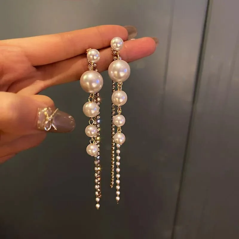 KOREAN PEARL DROP EARRINGS - can be worn in multiple ways - Image 3