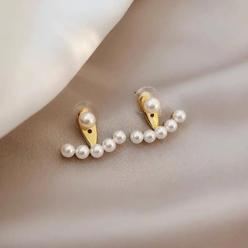 Korean Pearl Earjacket Earrings - Image 4