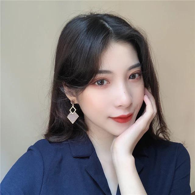 Korean Plaid Statement Earrings - Image 5