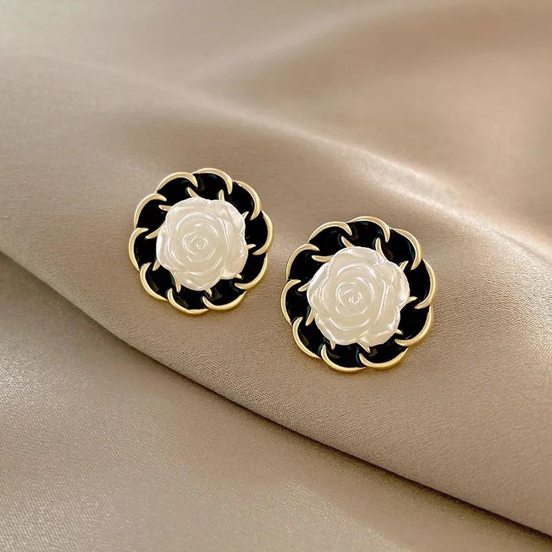 Korean Statement Flower Earrings - Image 2