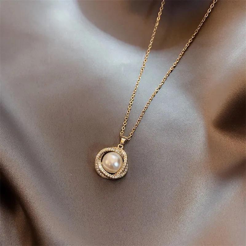 Korean Statement Pearl Necklace (stainless steel)