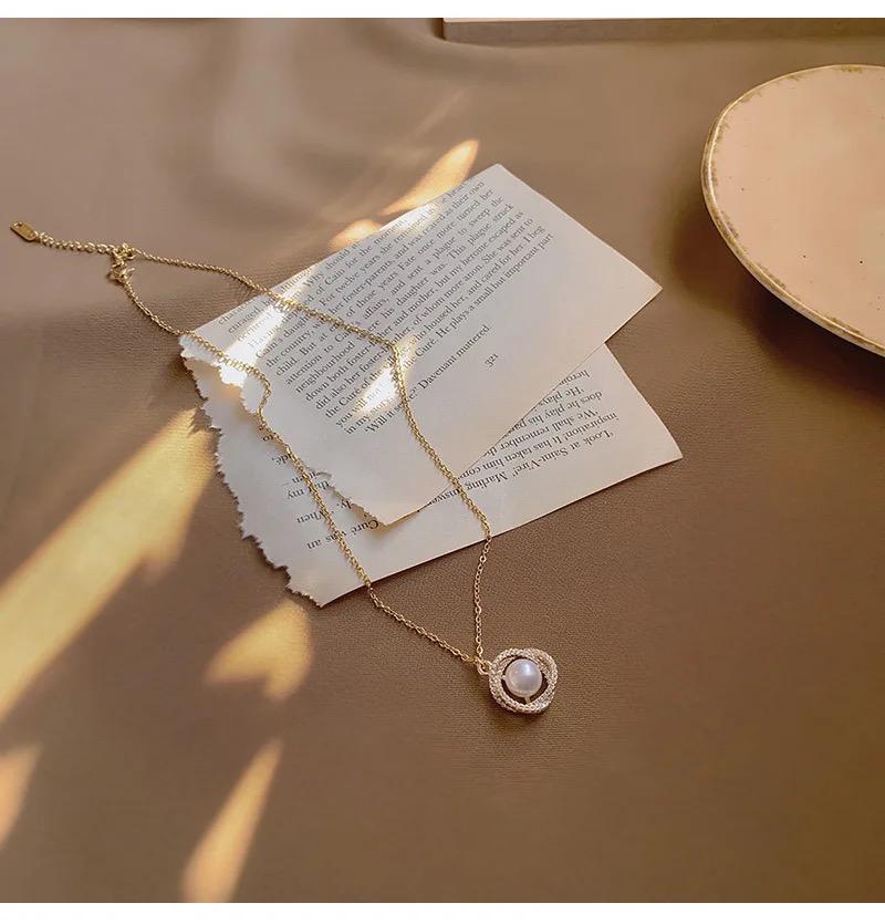 Korean Statement Pearl Necklace (stainless steel) - Image 2