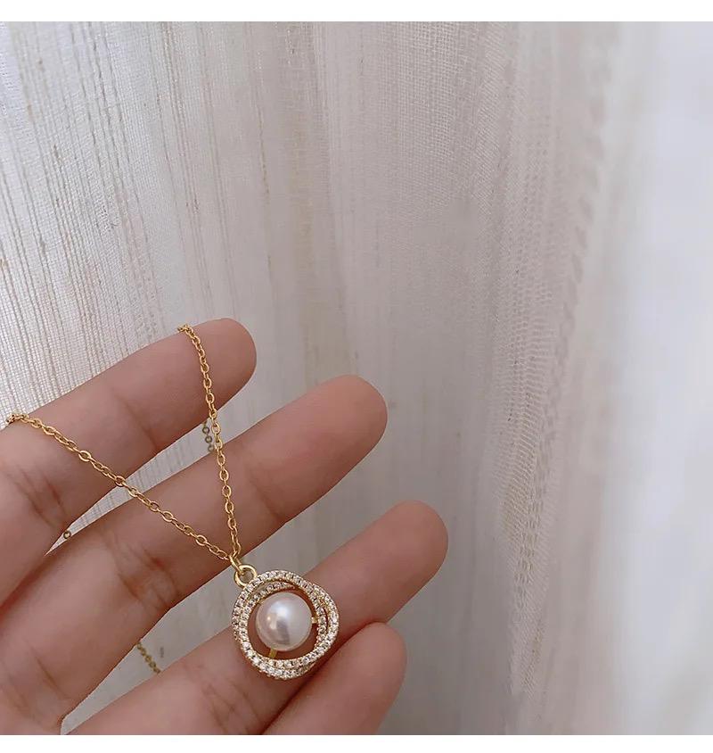 Korean Statement Pearl Necklace (stainless steel) - Image 4