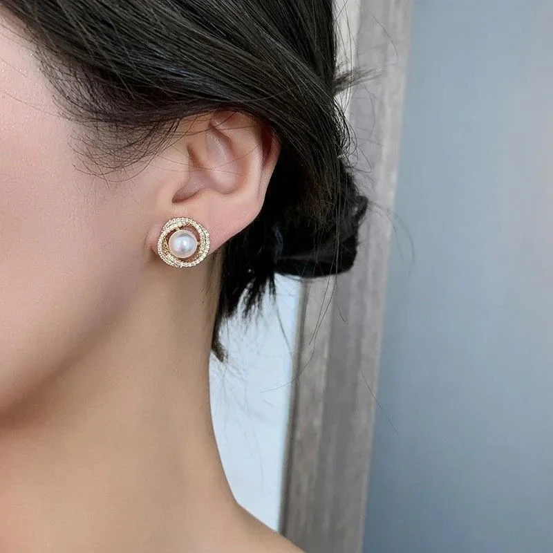 Korean Statement Pearl Studs - Image 3