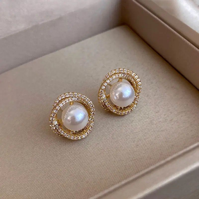 Korean Statement Pearl Studs - Image 4