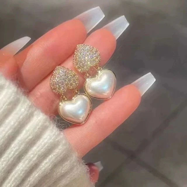 Korean Style Double Heart Earrings