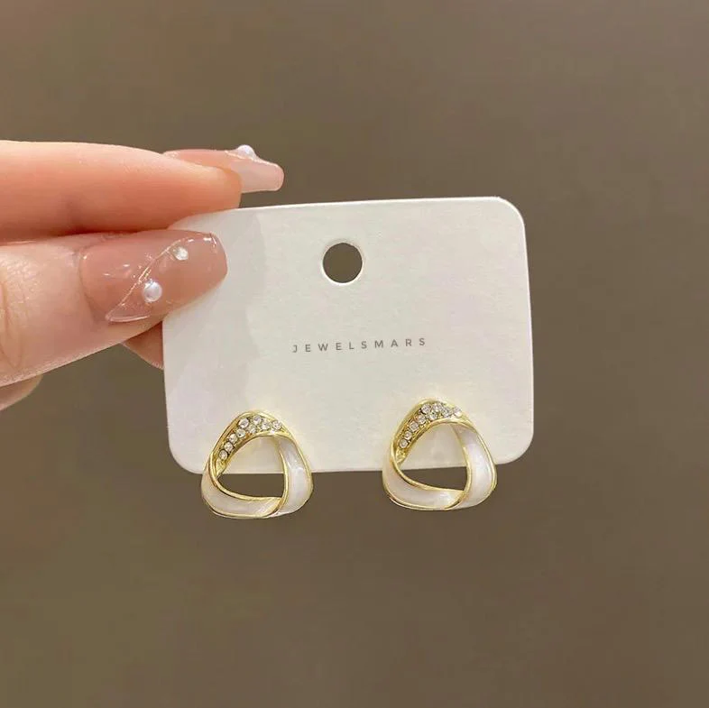 Korean Twister Earrings- white - Image 2