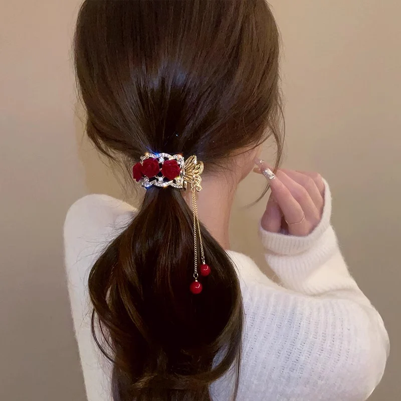 Lady in Red Hair Clip - Image 3