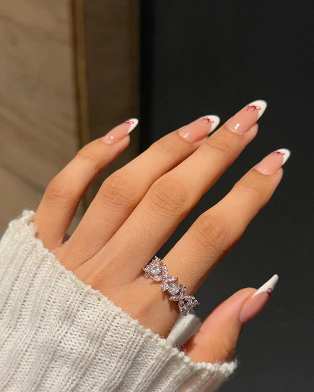 Laura Ring Band- pink white - Image 3