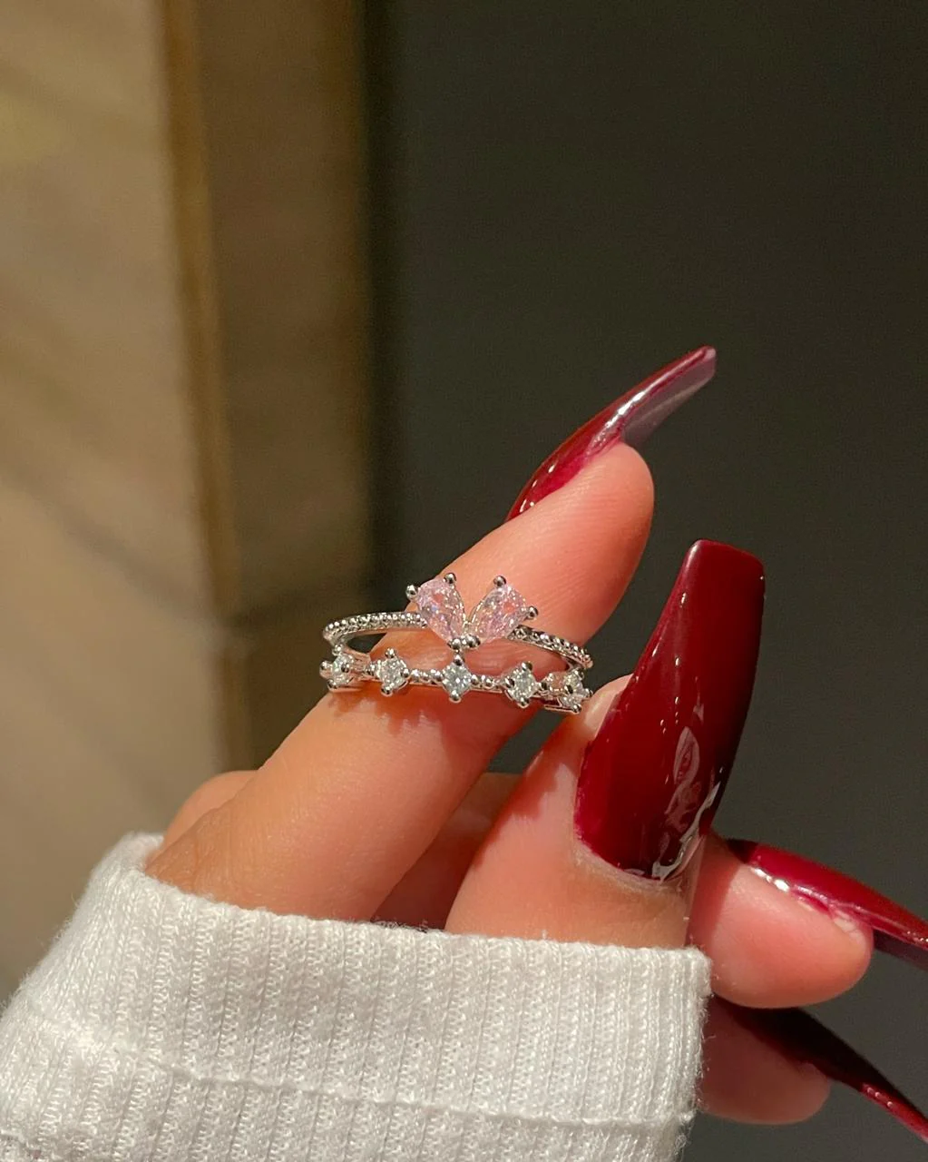 Layered Dreamy Ring- pink - Image 2