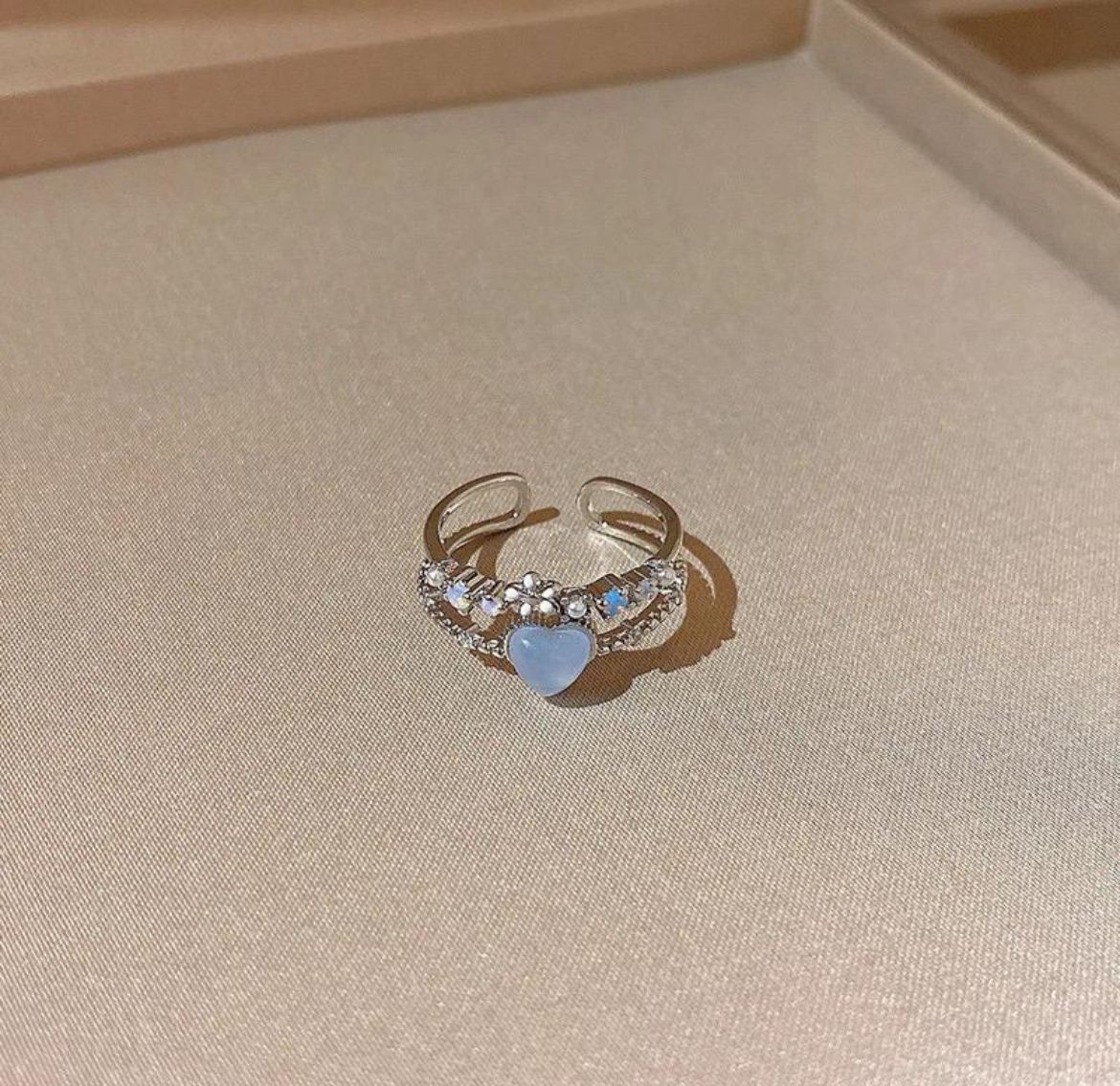 Layered Heart Ring- blue
