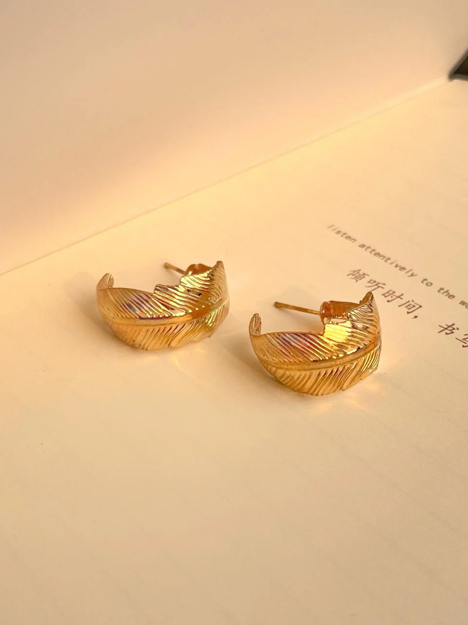 Leaf Hoop Earrings