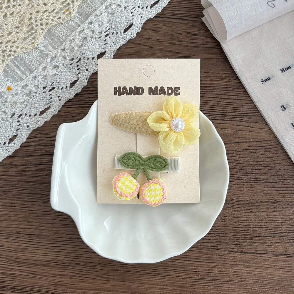 Lemony Bloom Hair Clips