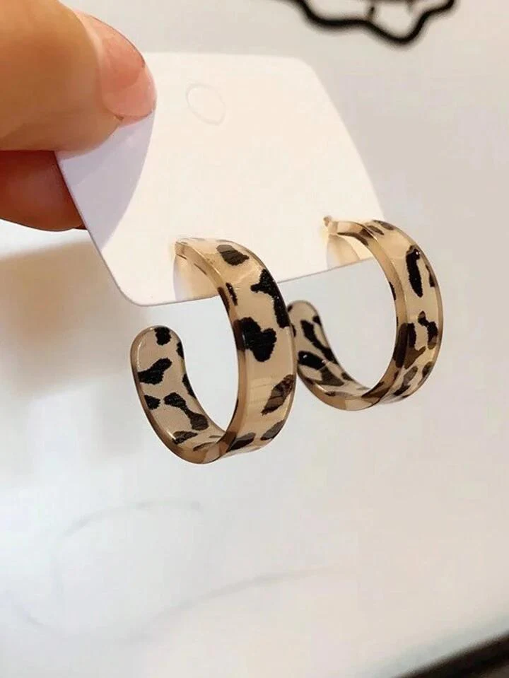 Leopard Hoop Earrings - Image 2