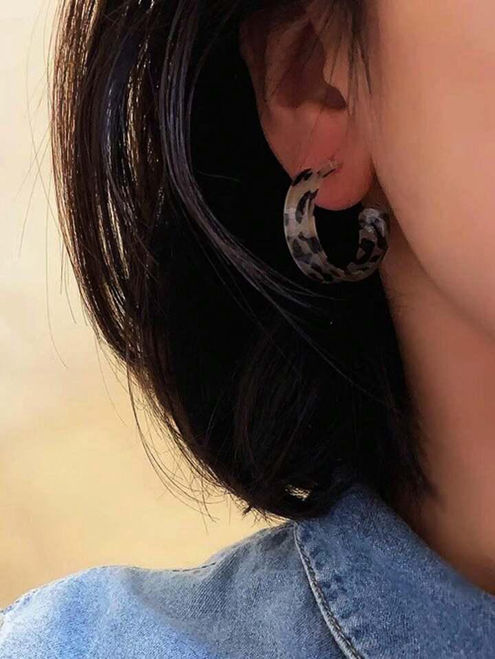 Leopard Hoop Earrings - Image 3