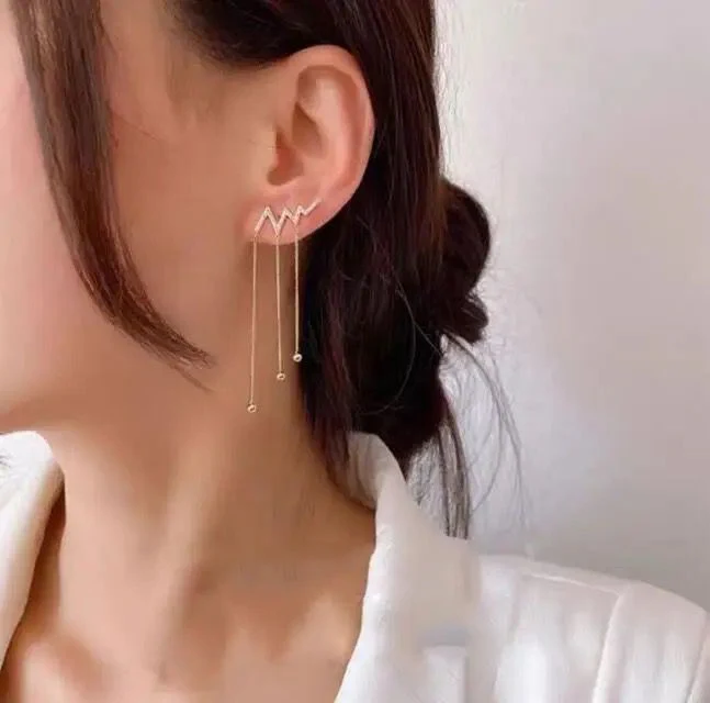Lightning Long Tassel Drop Earrings - Image 2