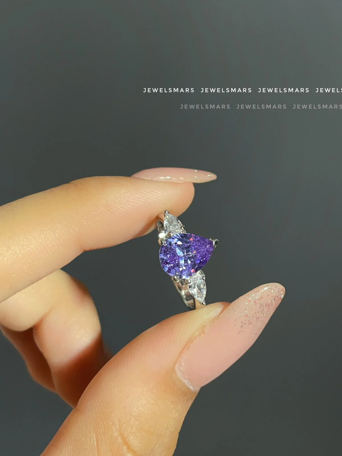 Lily Drop Ring- purple