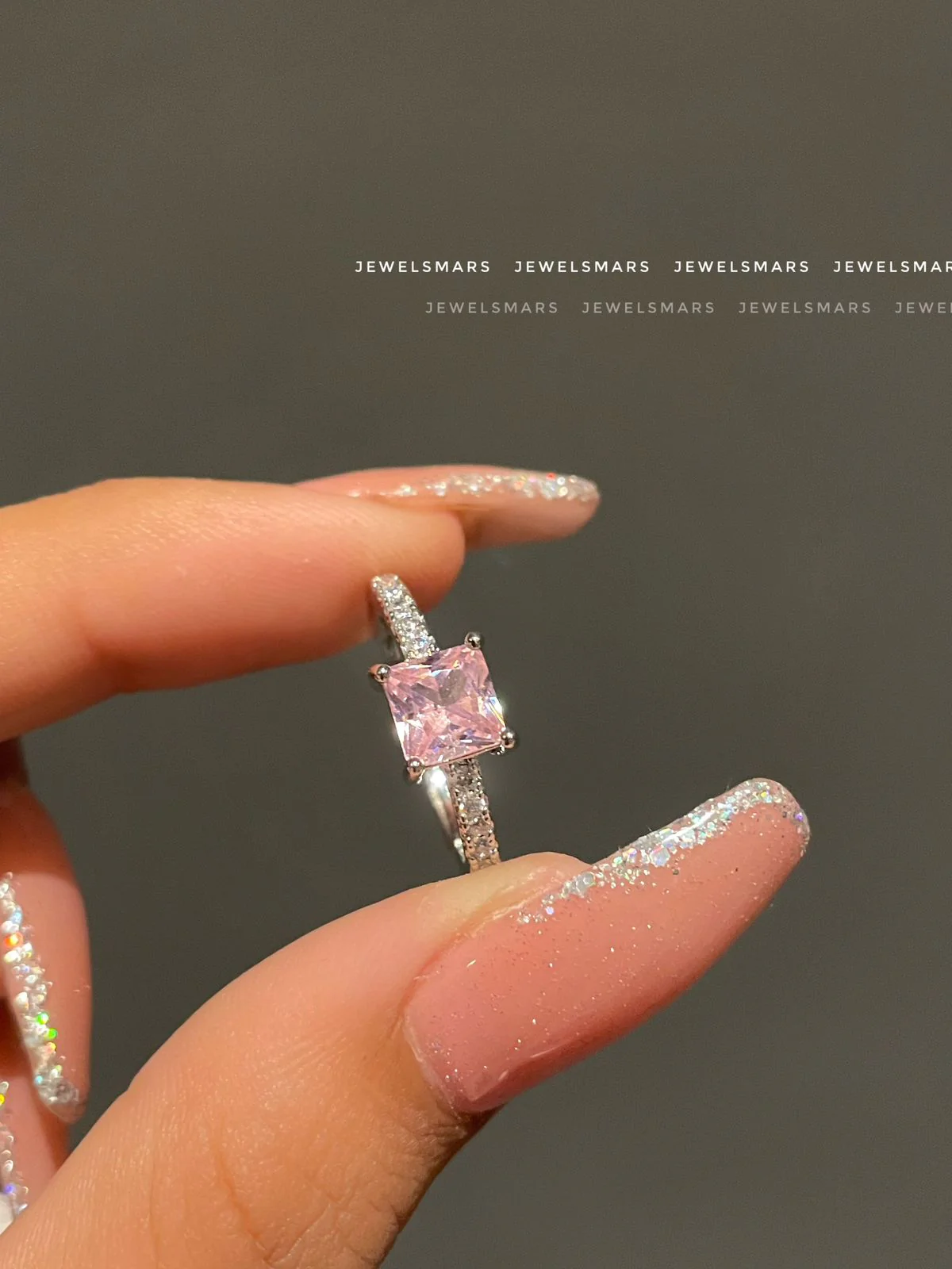 Lily Square Cut Ring- Pink