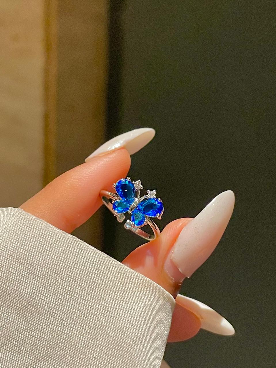 Little Butterfly Ring- blue - Image 2