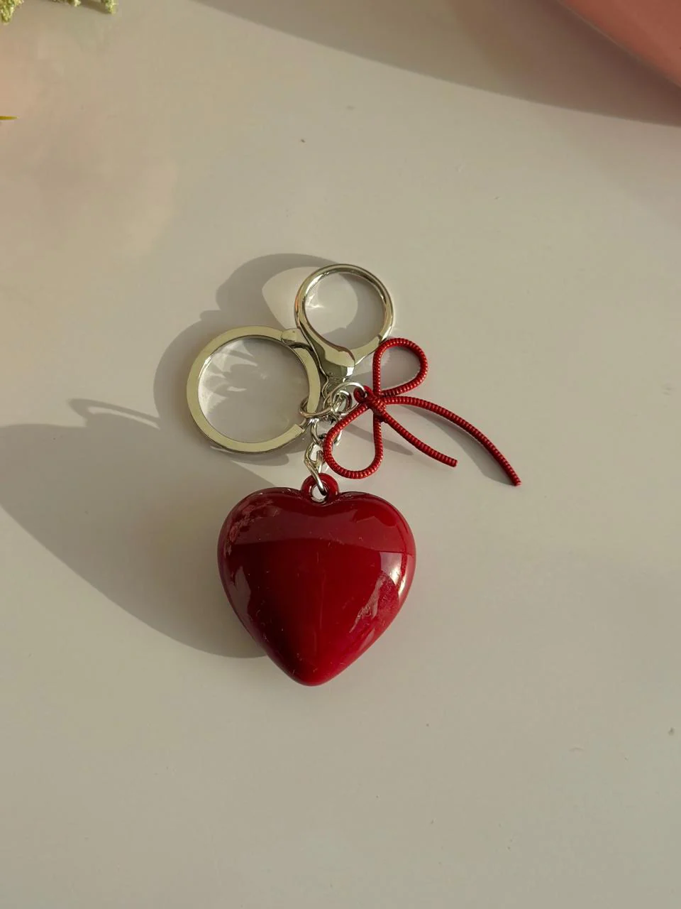 Love Heart Bow Bag Charm