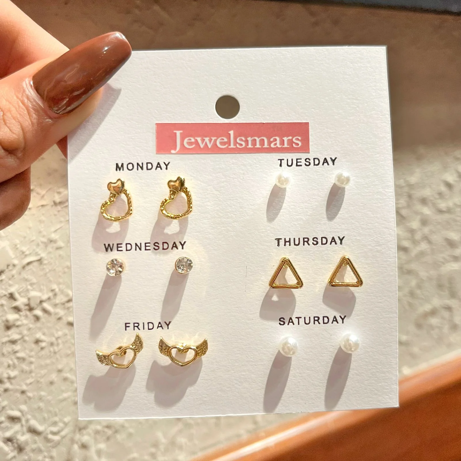 “Love is in the air” weekly stud earrings set combo