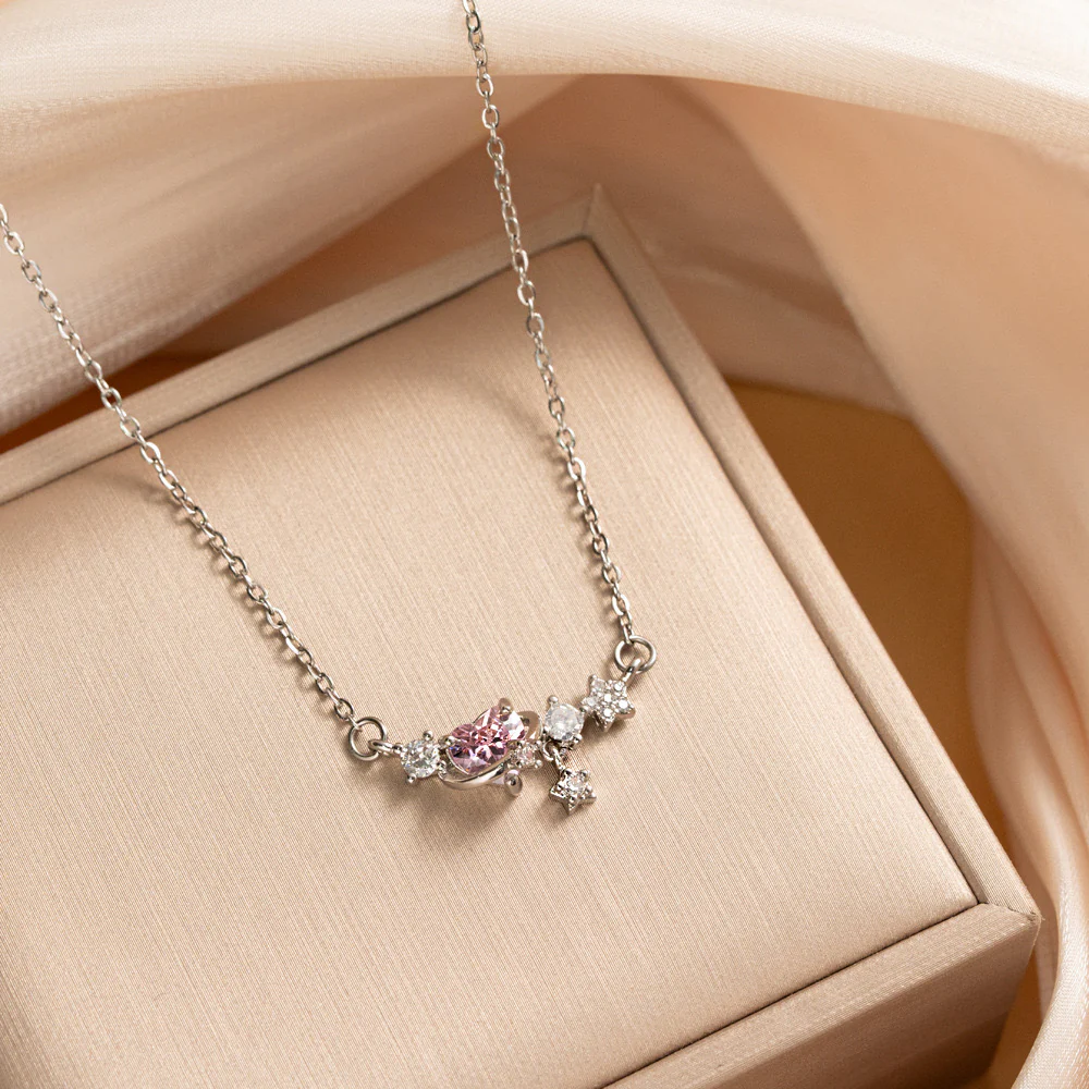 Lover’s Gaze Pink Necklace - Image 4